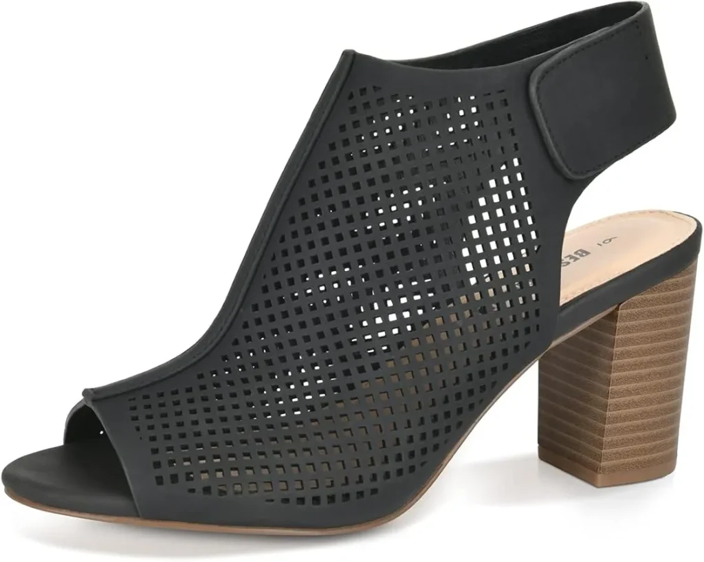 peep toe booties in rain