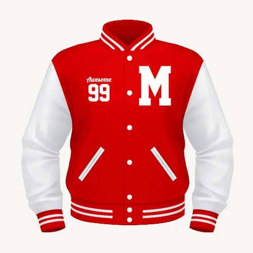 Blank varsity jacket
