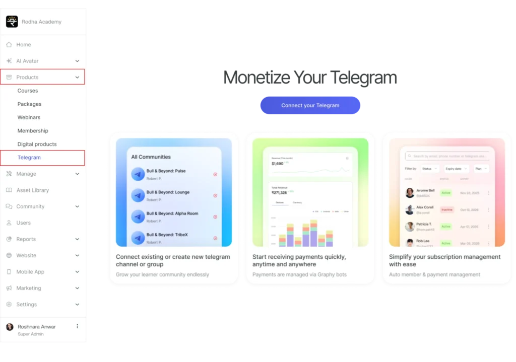Telegram monetization